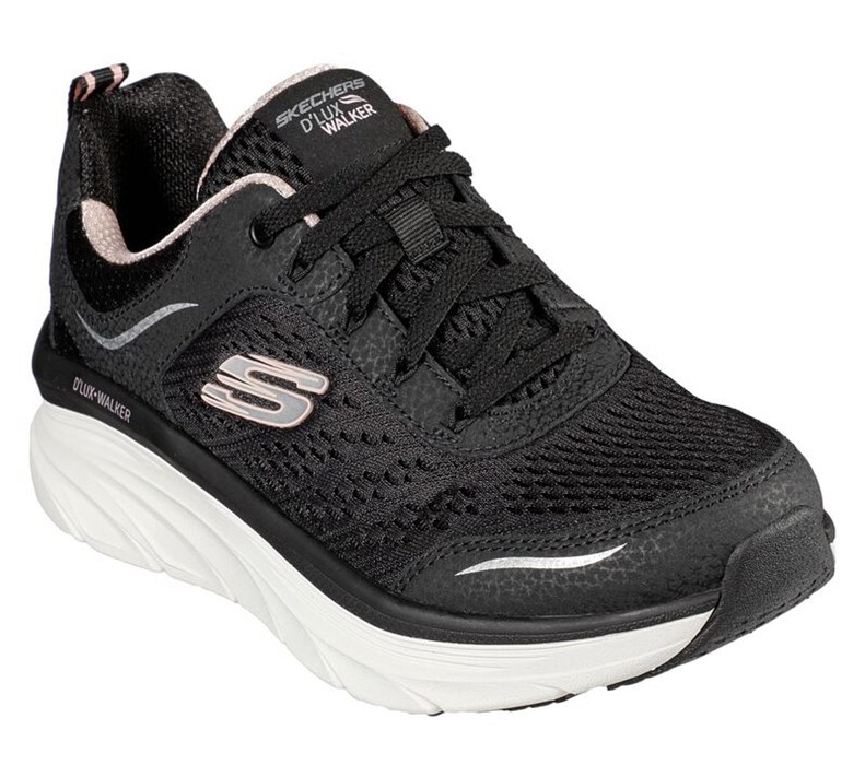 Skechers Dam Svarta/Rosa Sneakers - Relaxed Fit: D'lux Walker - Infinite Motion - Sverige (UOIJP-967